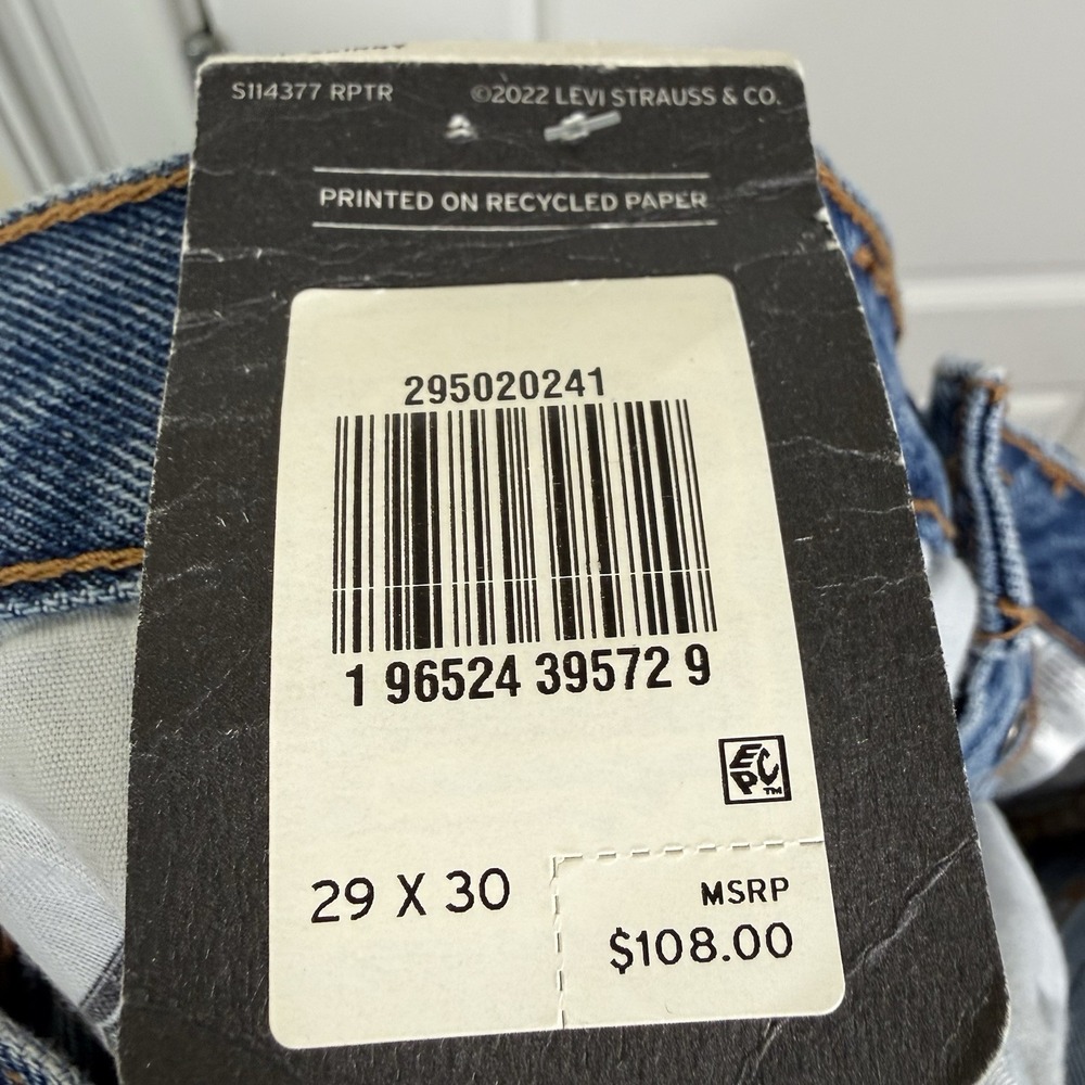 Levi's 501 Skinny Jeans Women's 29/30 Distressed Blue We Talk Wash High Rise NEW - Picture 10 of 13